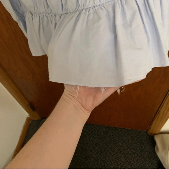 Zara Trafaluc Collection Blue Ruched Asymmetric Blouse - Picture 2 of 5